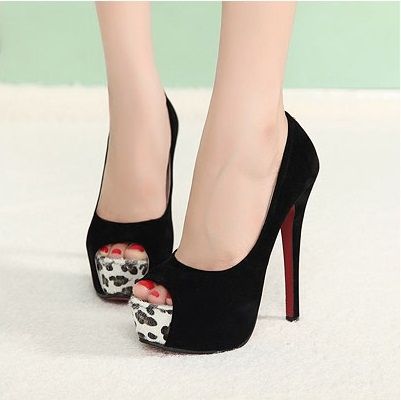 Sapato Peep Toe Importado Leopardo - Diversas Cores -