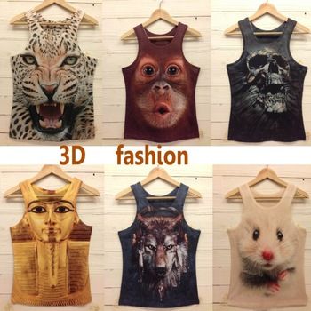 Super fashion colete camiseta algodão 3D