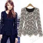 Novo estilo  Blusas Neck Lace Peplum