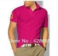 Camisa polo casual 100% algodão com gola vire down