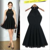 Maravilhoso vestido preto com detalhes em renda! Elegante